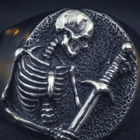 Cameo signet skeleton ring DCS